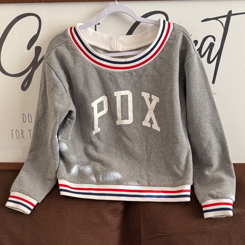 PDX Kids Gray Sweatshirt with Red and Blue Accents